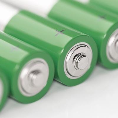 Close-up foto af svanemærkede engangsbatterier