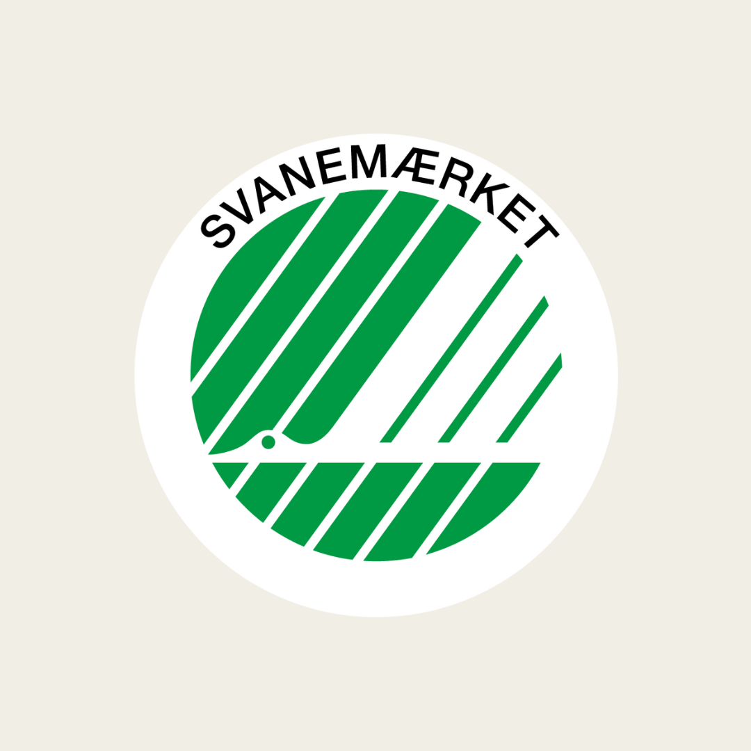 Svanemærkets logo på en grøn baggrund